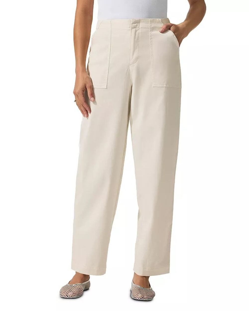 Splendid Women Ivory Lyocell/Cotton Good Fortune Comfy Palazzo Pants Size M